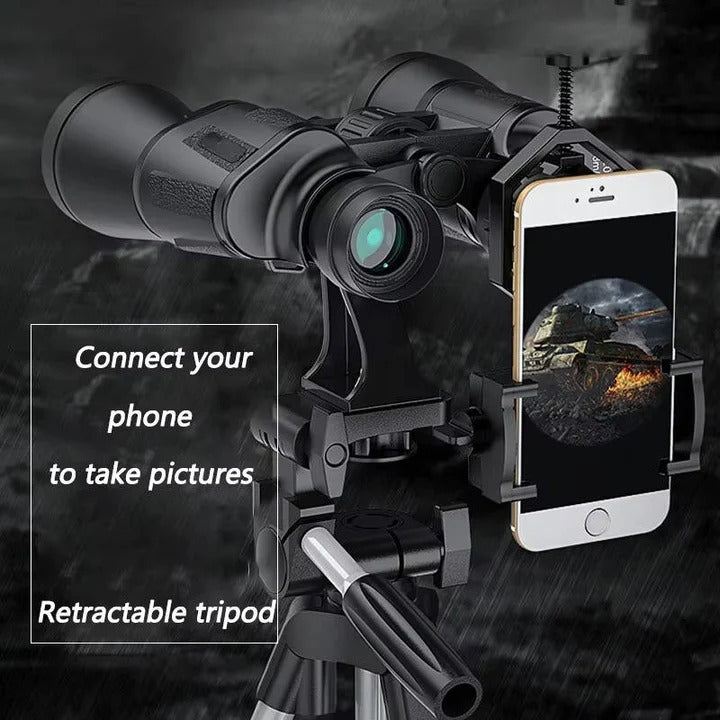 High Power Long Range Binoculars with Large Objective Lens