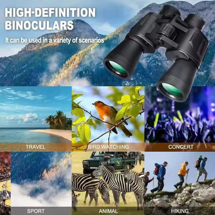 High Power Long Range Binoculars with Large Objective Lens