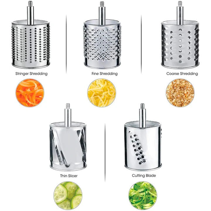 Rotary Kitchen Food Grater and Shredder and Slicer