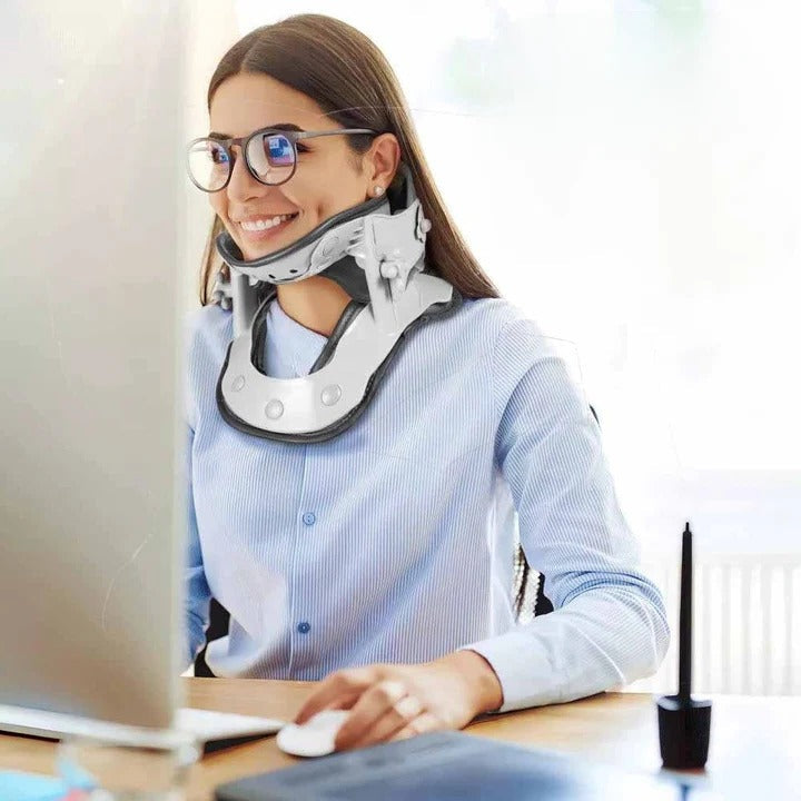 Adjustable Neck Stretcher Pillow with Heat, Cervical Support Device for Relaxation and Posture Support