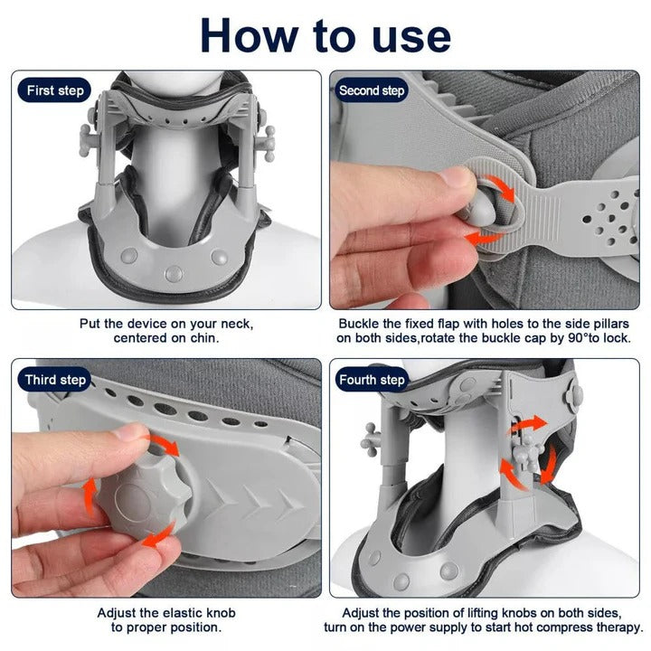 Adjustable Neck Stretcher Pillow with Heat, Cervical Support Device for Relaxation and Posture Support
