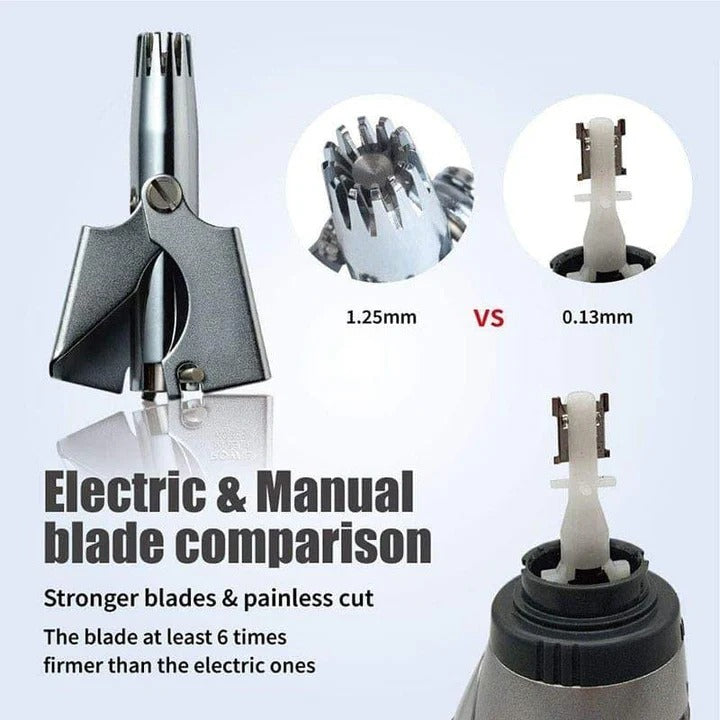 Stainless Steel Manual Nose Hair Trimmer for Men