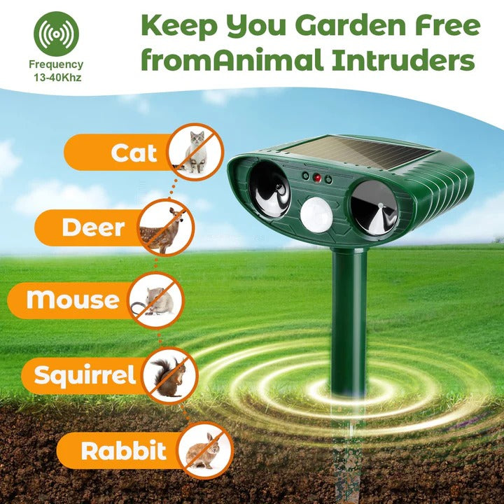Solar Ultrasonic Woodpecker Repellent, Motion Activated Bird Deterrent, Outdoor Garden Protection