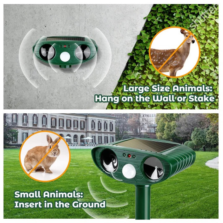 Solar Ultrasonic Woodpecker Repellent, Motion Activated Bird Deterrent, Outdoor Garden Protection