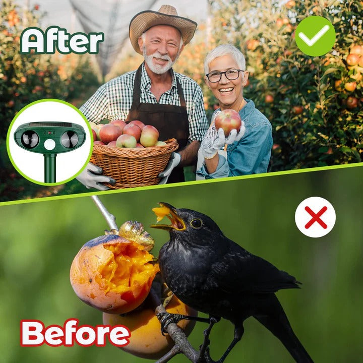 Solar Ultrasonic Woodpecker Repellent, Motion Activated Bird Deterrent, Outdoor Garden Protection
