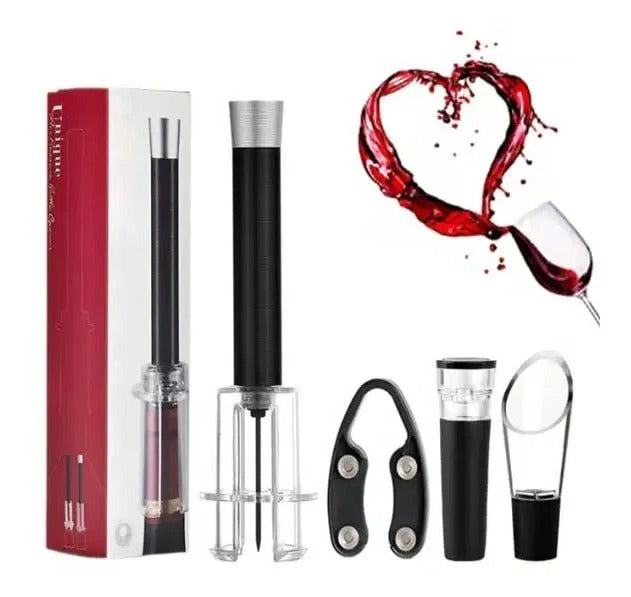Air Pressure Wine Opener Set and Effortless Needle Cork Extractor
