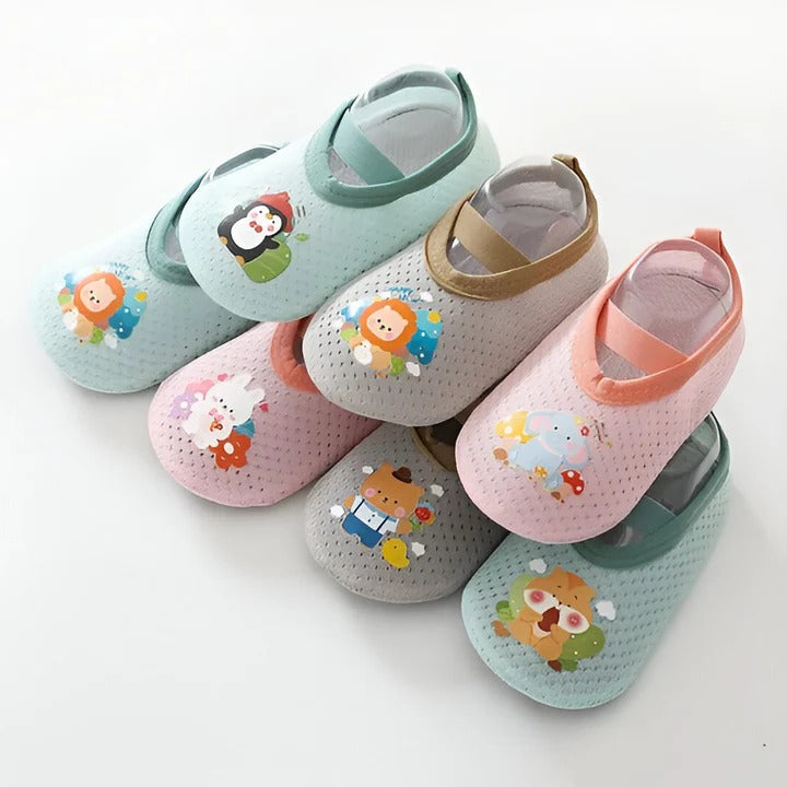 Non-Slip Baby Shoes with Cartoon Designs