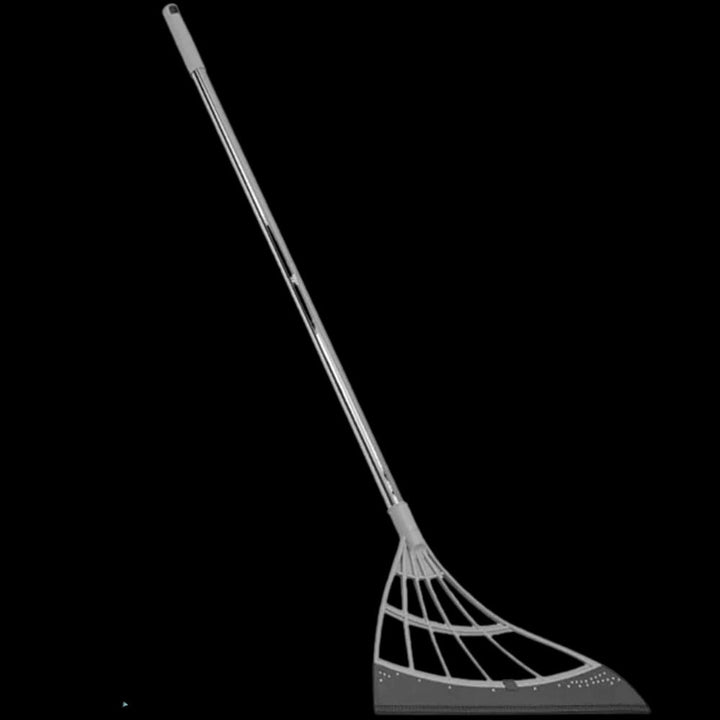 Telescopic Rubber Bristle Sweeper and Integrated Squeegee Edge