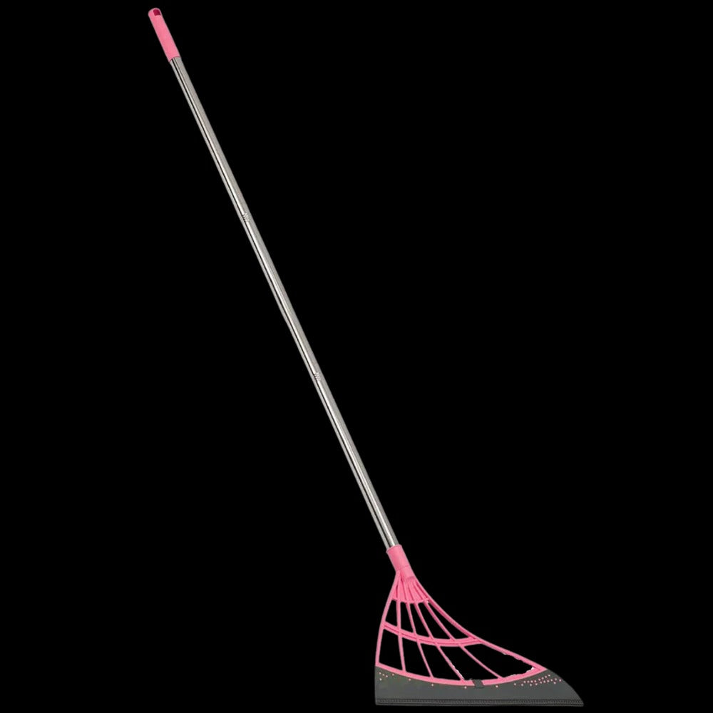 Telescopic Rubber Bristle Sweeper and Integrated Squeegee Edge