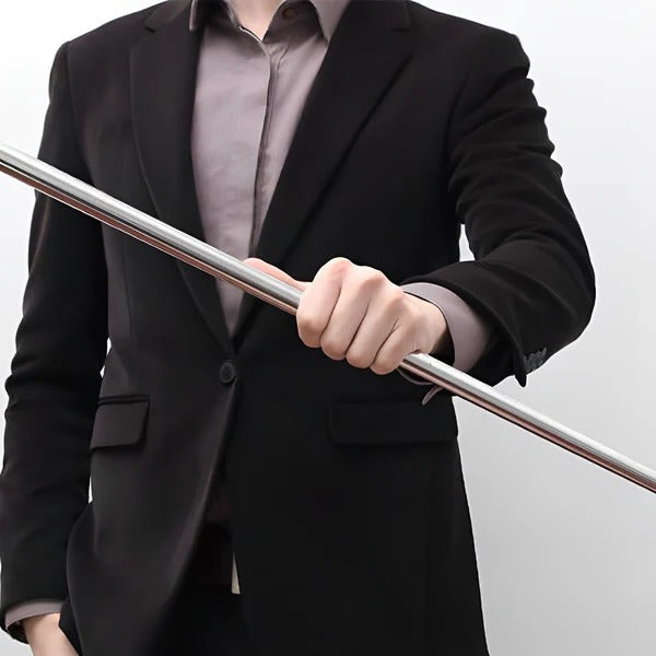 Portable Magic Staff, Telescopic Metal Cane for Stage Performance and Illusions, Silver