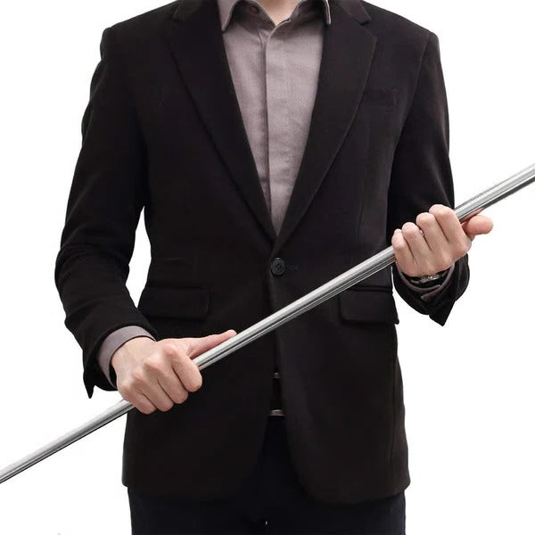 Portable Magic Staff, Telescopic Metal Cane for Stage Performance and Illusions, Silver