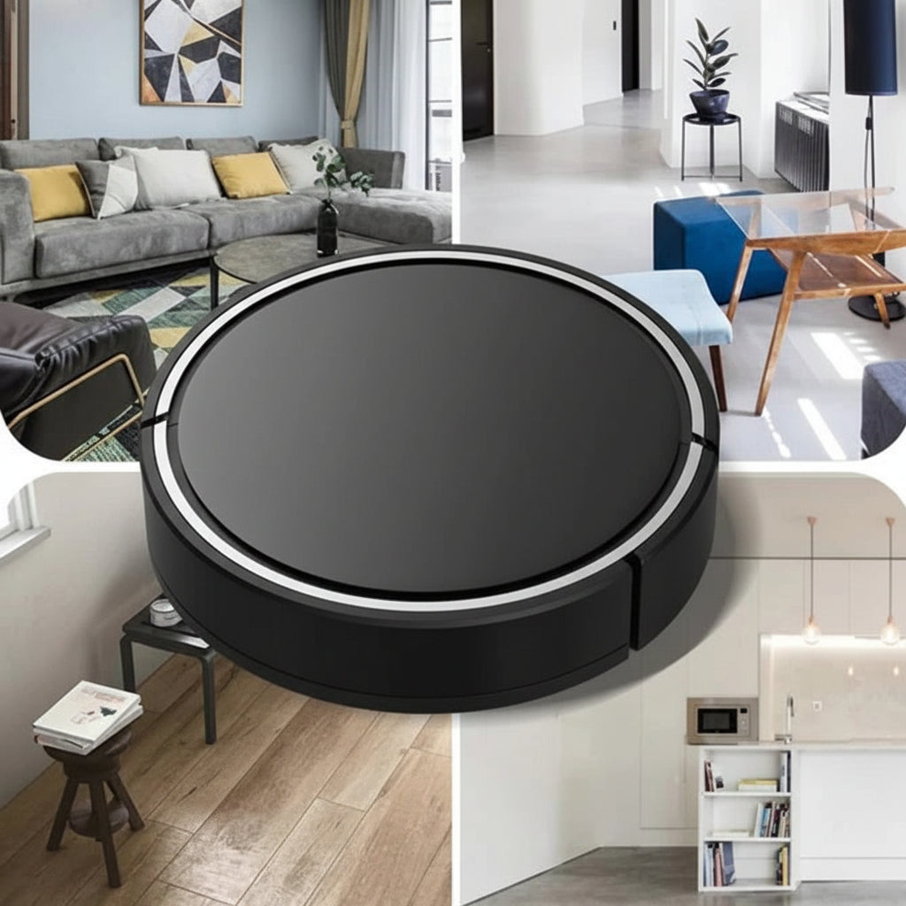 Slim Robot Vacuum Cleaner, 90 Min Runtime Automatic Floor Sweeper with Smart Sensors