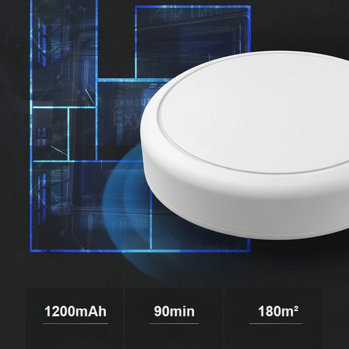 Slim Robot Vacuum Cleaner, 90 Min Runtime Automatic Floor Sweeper with Smart Sensors