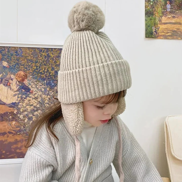 The Warm Kids Knit Beanie Winter Hat with Earflaps
