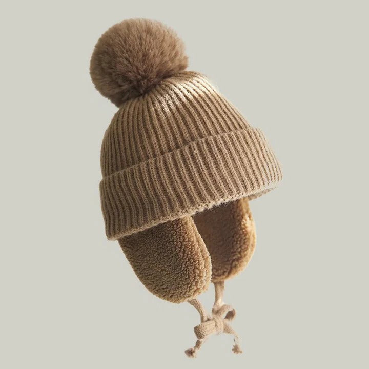 The Warm Kids Knit Beanie Winter Hat with Earflaps