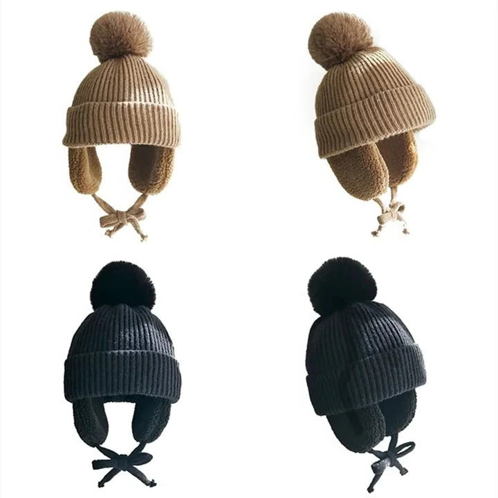 The Warm Kids Knit Beanie Winter Hat with Earflaps
