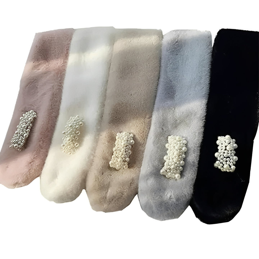 Elegant and Luxury Faux Fur Pearl Winter Scarf and Plush Neck Warmer