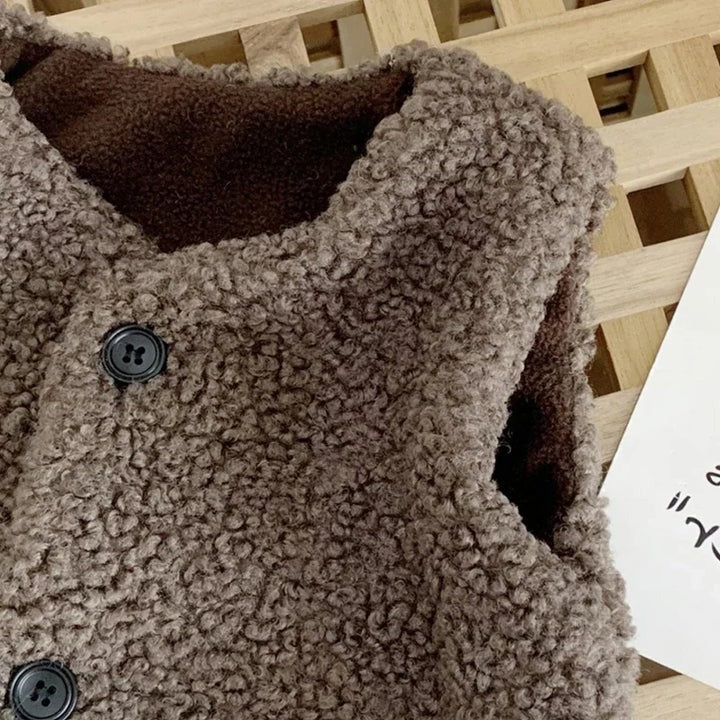 Warm Kids Lamb Wool Winter Waist Coat and Thick Sherpa Lined Vest