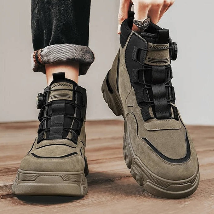 Reinforced All Terrain Footwear for Men with Thick Soles and Enhanced Protection