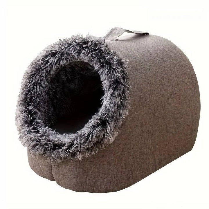 Thermal Feline Sleeping Cave with Faux Fur and Insulated Padding