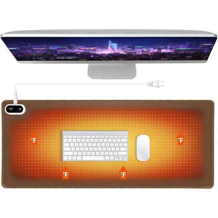 Thermal Desktop Warming Surface with Integrated Heating and Extended Coverage
