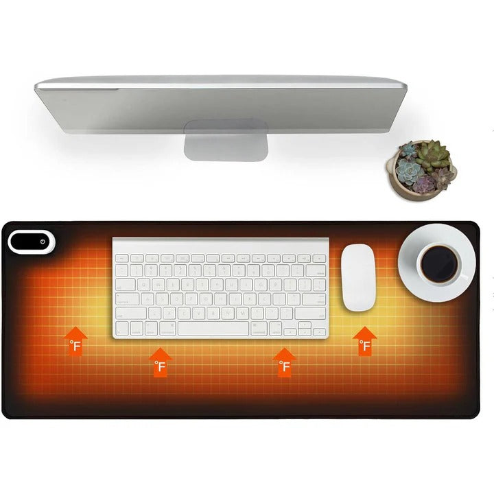 Thermal Desktop Warming Surface with Integrated Heating and Extended Coverage