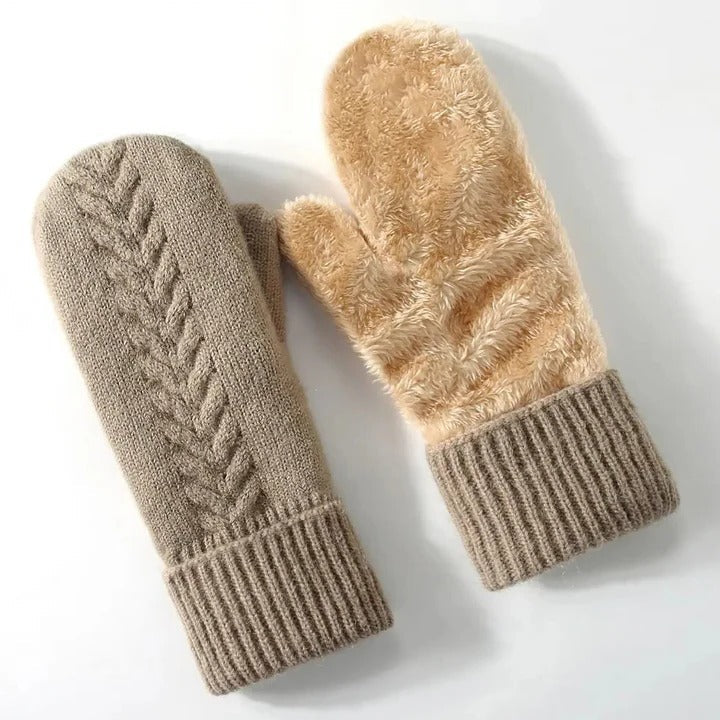 Dual Thermal Barrier Double Layer Fleece Lined Winter Mittens