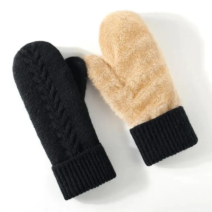 Dual Thermal Barrier Double Layer Fleece Lined Winter Mittens