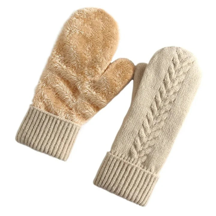 Dual Thermal Barrier Double Layer Fleece Lined Winter Mittens
