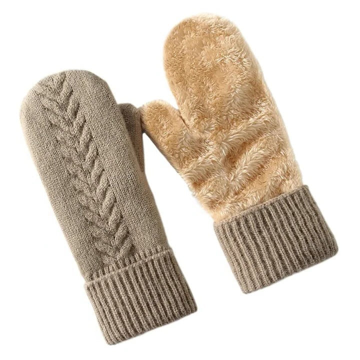 Dual Thermal Barrier Double Layer Fleece Lined Winter Mittens