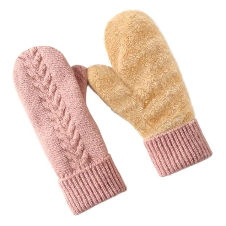 Dual Thermal Barrier Double Layer Fleece Lined Winter Mittens