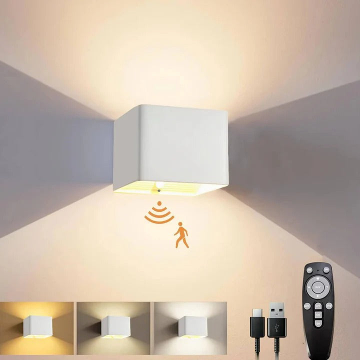 Interior Mounted Ambient Fixture and Indoor Wall Light with Motion Sensor and Remote Control