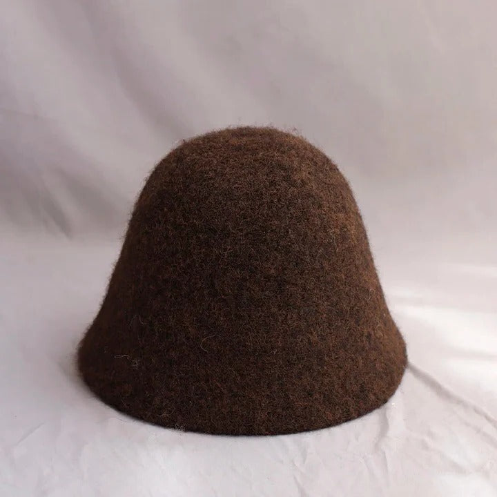 Female Cold-Season Fleece Cloche and Womens Winter Wool Bucket Hat