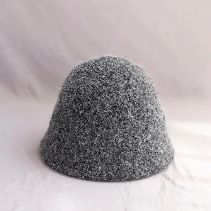 Female Cold-Season Fleece Cloche and Womens Winter Wool Bucket Hat