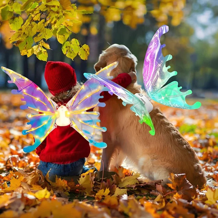Kids Light Up Fairy Wings, Animated Costume Accessory for Pretend Play