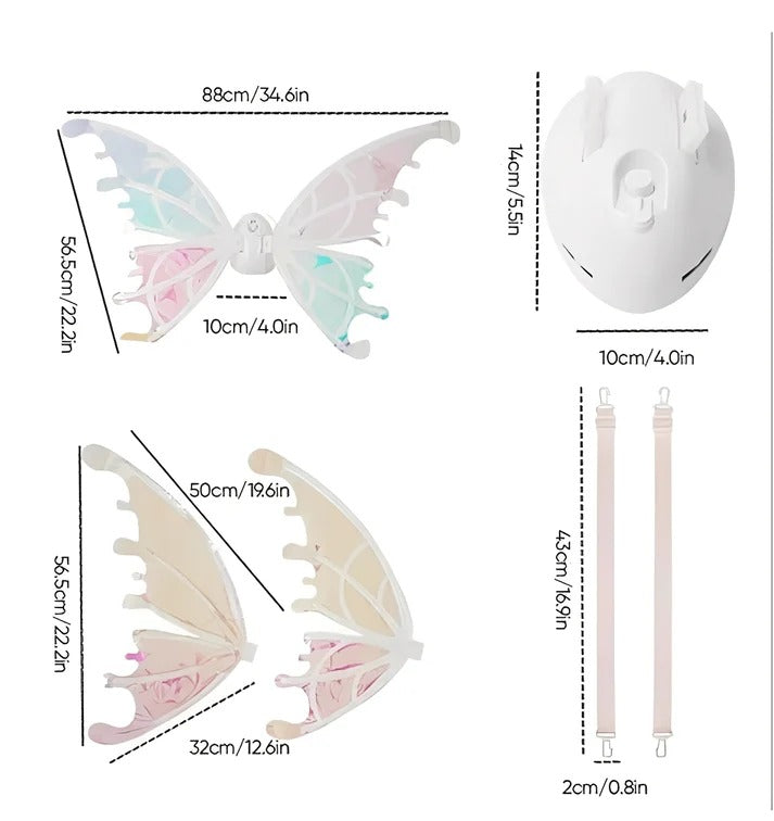 Kids Light Up Fairy Wings, Animated Costume Accessory for Pretend Play