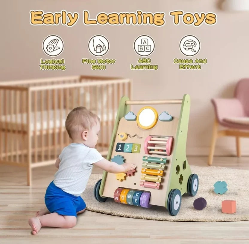 Toddler Skill Center and Wooden Activity Walker
