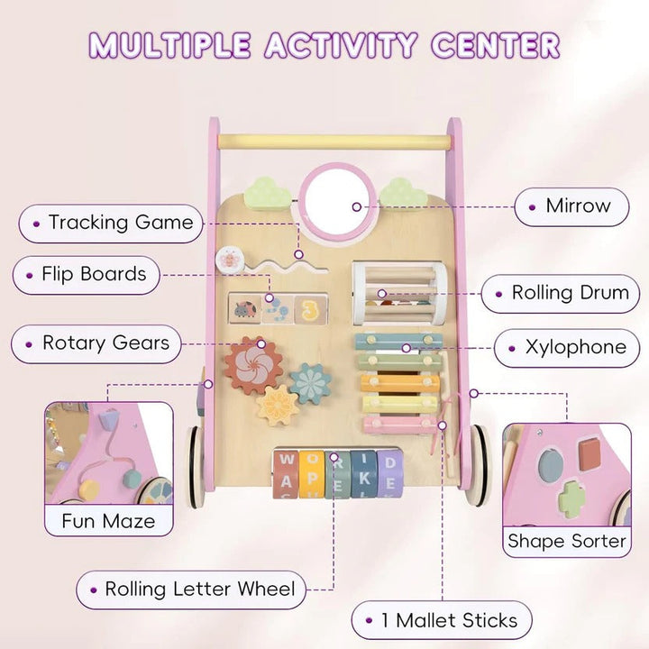 Toddler Skill Center and Wooden Activity Walker