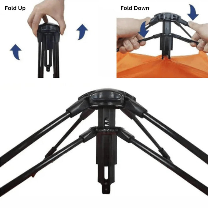 Pop Up Tent with Integrated Frame