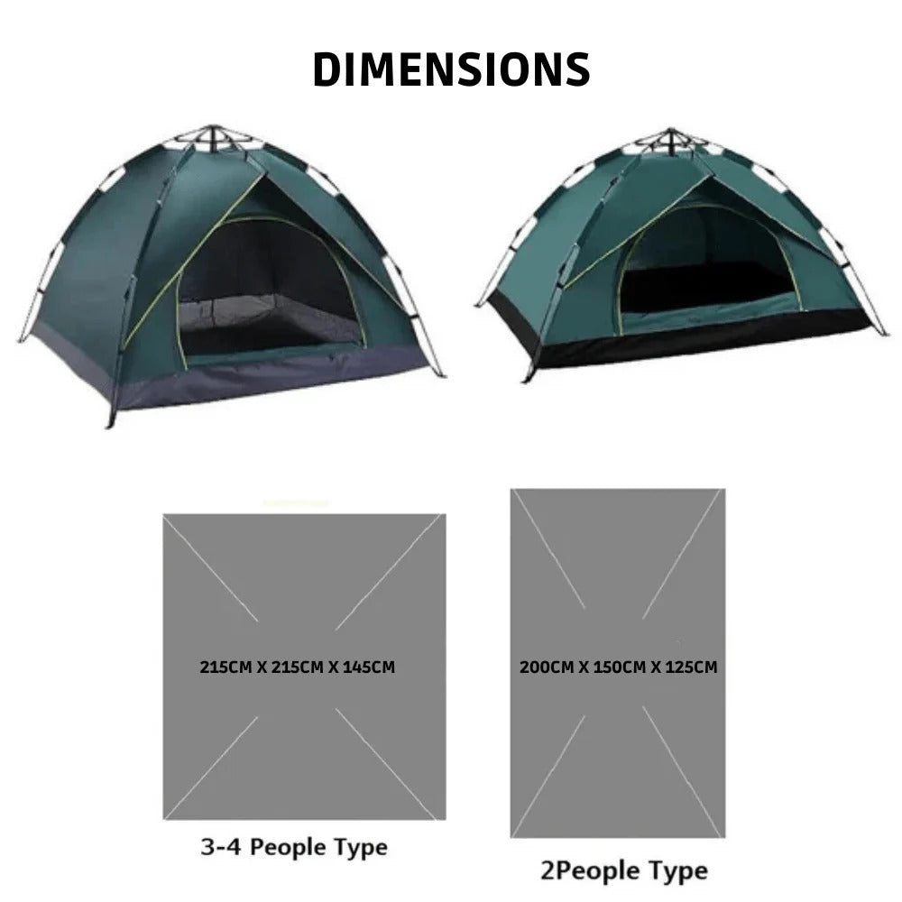 Pop Up Tent with Integrated Frame