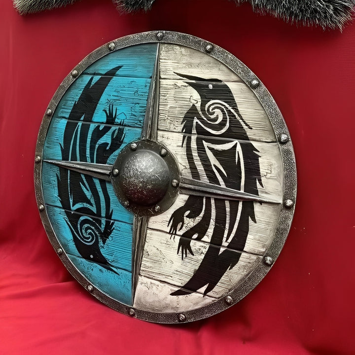 Round Wooden Decorative Shield with Multiple Design Options