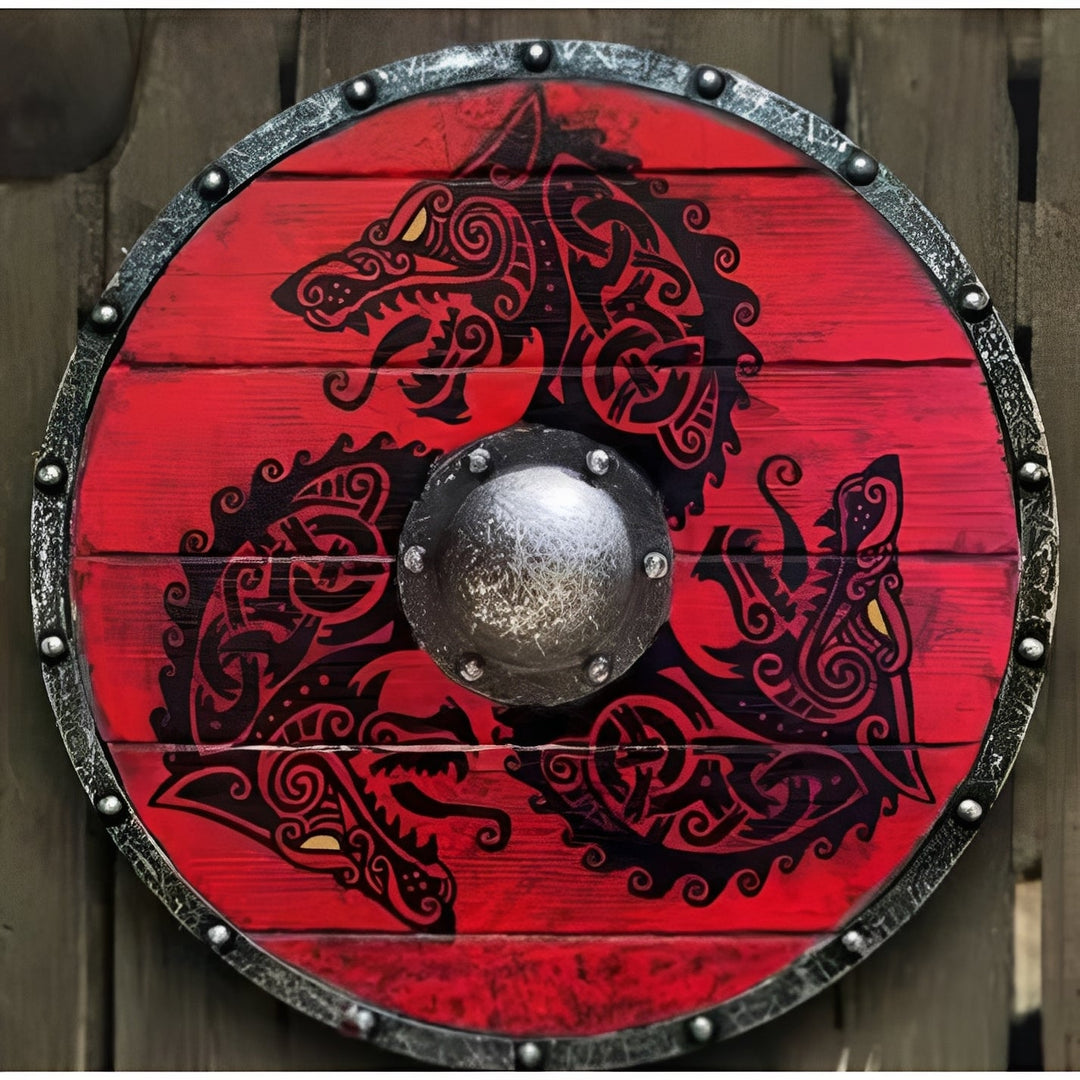 Round Wooden Decorative Shield with Multiple Design Options