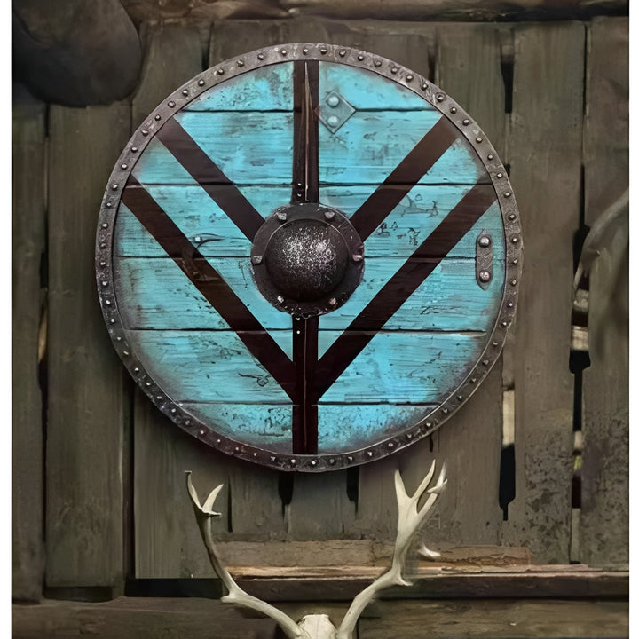 Round Wooden Decorative Shield with Multiple Design Options