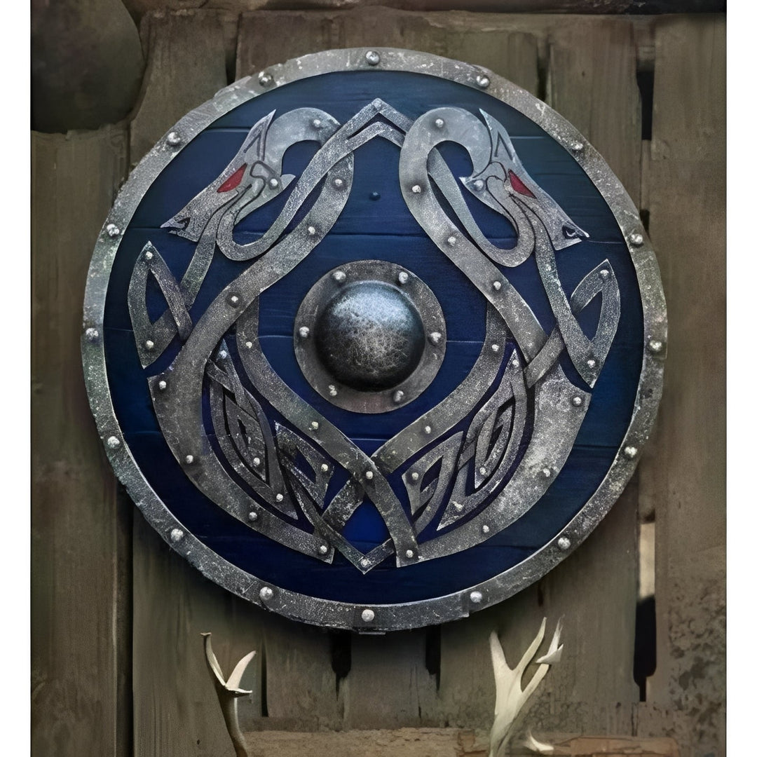 Round Wooden Decorative Shield with Multiple Design Options