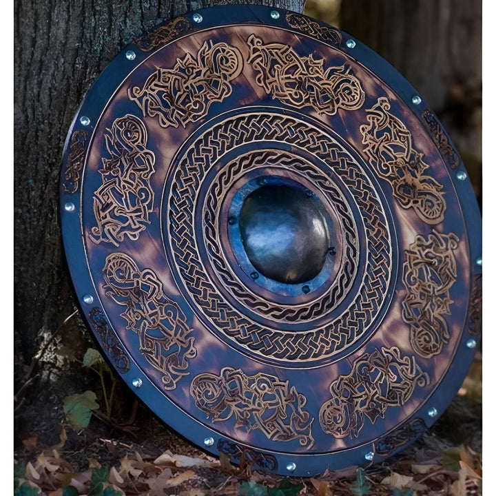 Round Wooden Decorative Shield with Multiple Design Options