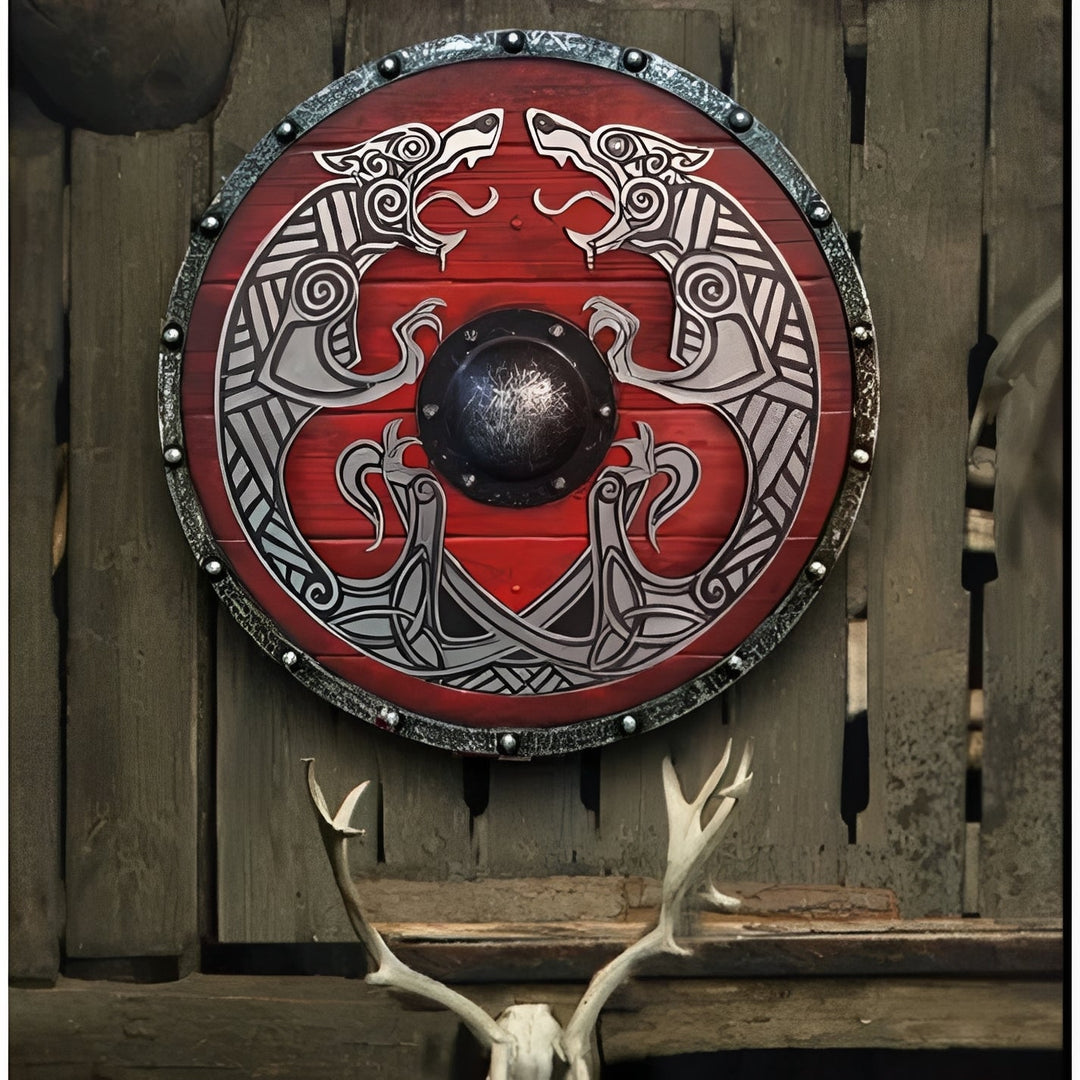 Round Wooden Decorative Shield with Multiple Design Options