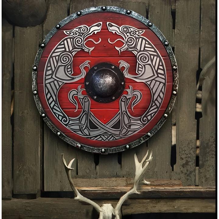 Round Wooden Decorative Shield with Multiple Design Options