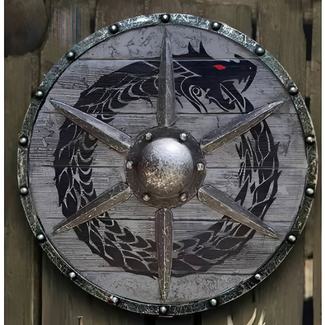Round Wooden Decorative Shield with Multiple Design Options
