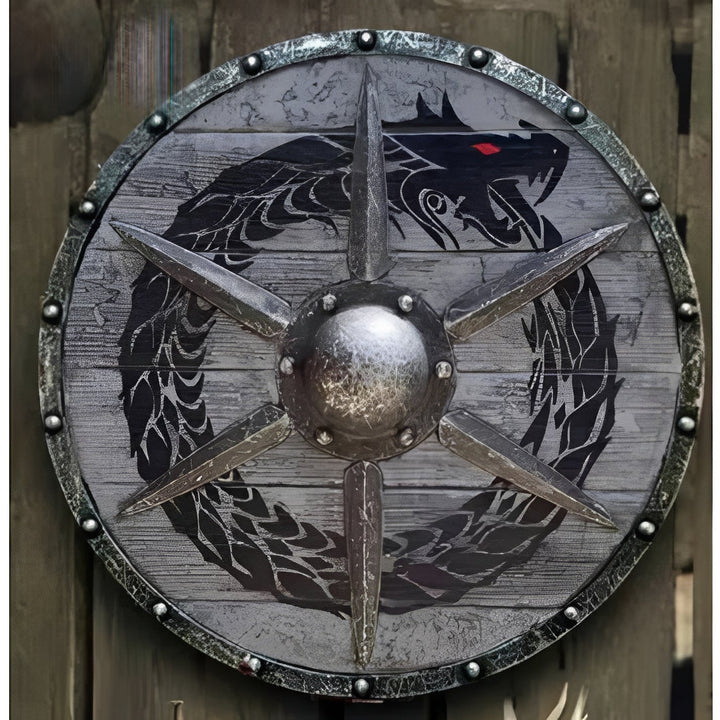 Round Wooden Decorative Shield with Multiple Design Options