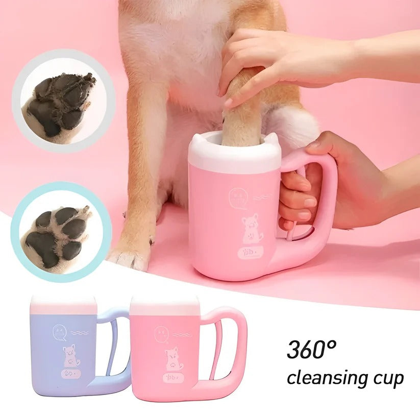 Dog Paw Scrubber Cup with Gentle Silicone Bristles for Muddy Paws